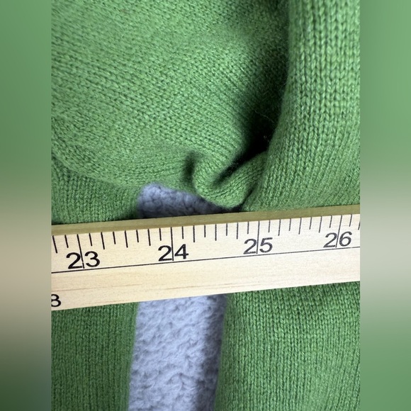 J Crew men’s lambs wool half zip sweater green size XL preowned - Picture 7 of 8